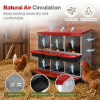 Chicken Hen Coop Hutch 6 Hole Double Layer Roll Away Lay Egg Nesting Box