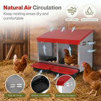 Chicken Nesting Boxes 2 Hole for Rolling Egg Collection Inside Outside