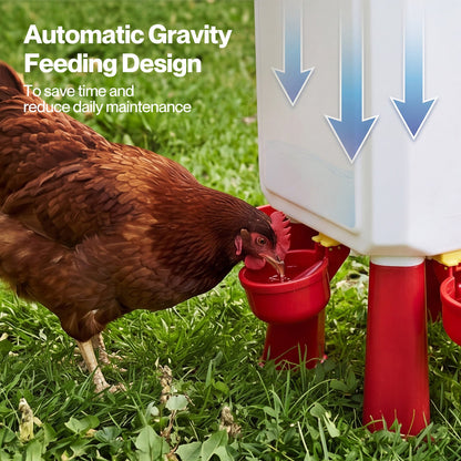 Auto Chicken Feeder and Waterer Set 12kg 11L Gravity Food Water Dispenser