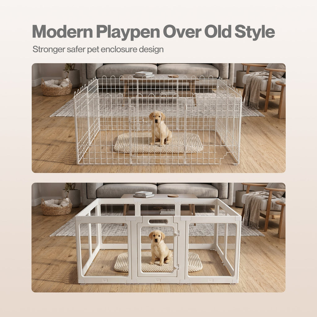 Dog Playpen 60cm Height Acrylic Clear Foldable DIY Dog Pen Indoor Use