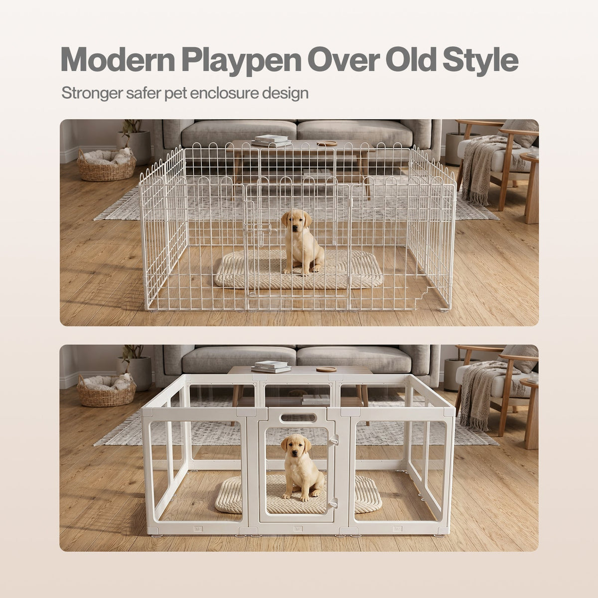 Dog Playpen 60cm Height Acrylic Clear Foldable DIY Dog Pen Indoor Use