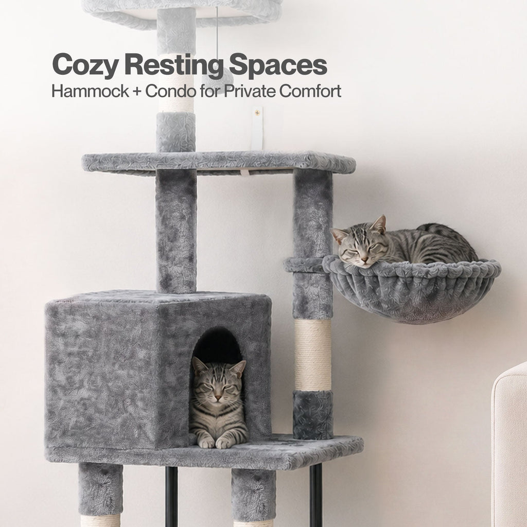 Cat Tree Cat Tower Multi-Level Cat Bed Cat Scratching Post 125cm