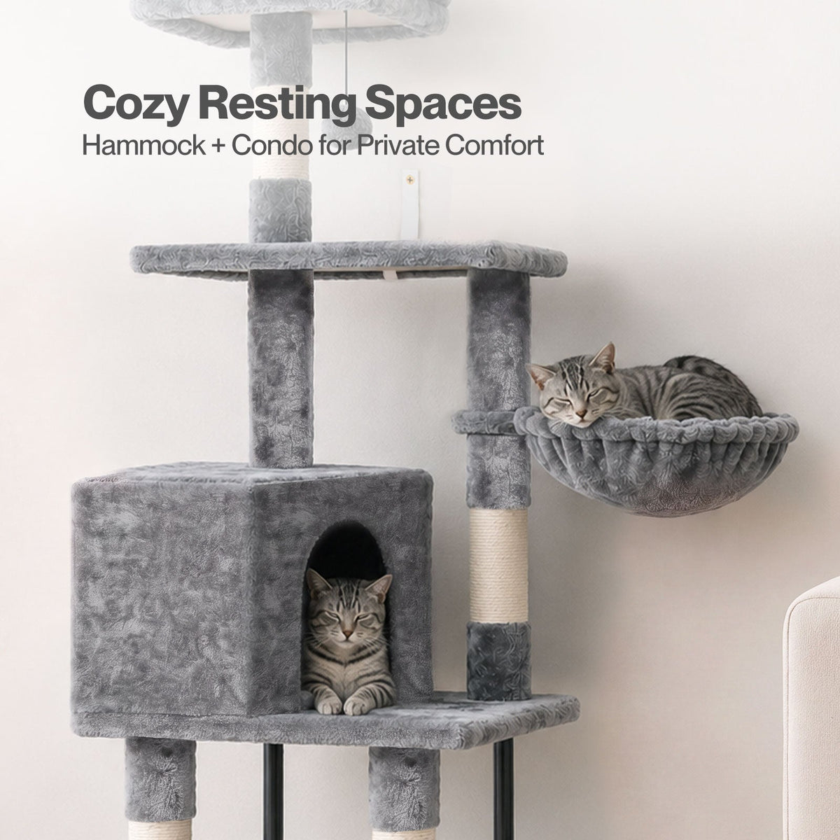 Cat Tree Cat Tower Multi-Level Cat Bed Cat Scratching Post 125cm