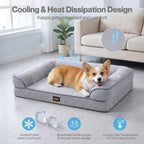 Cooling Orthopedic Dog Bed Waterproof Lining Washable Memory Foam Pet Bed