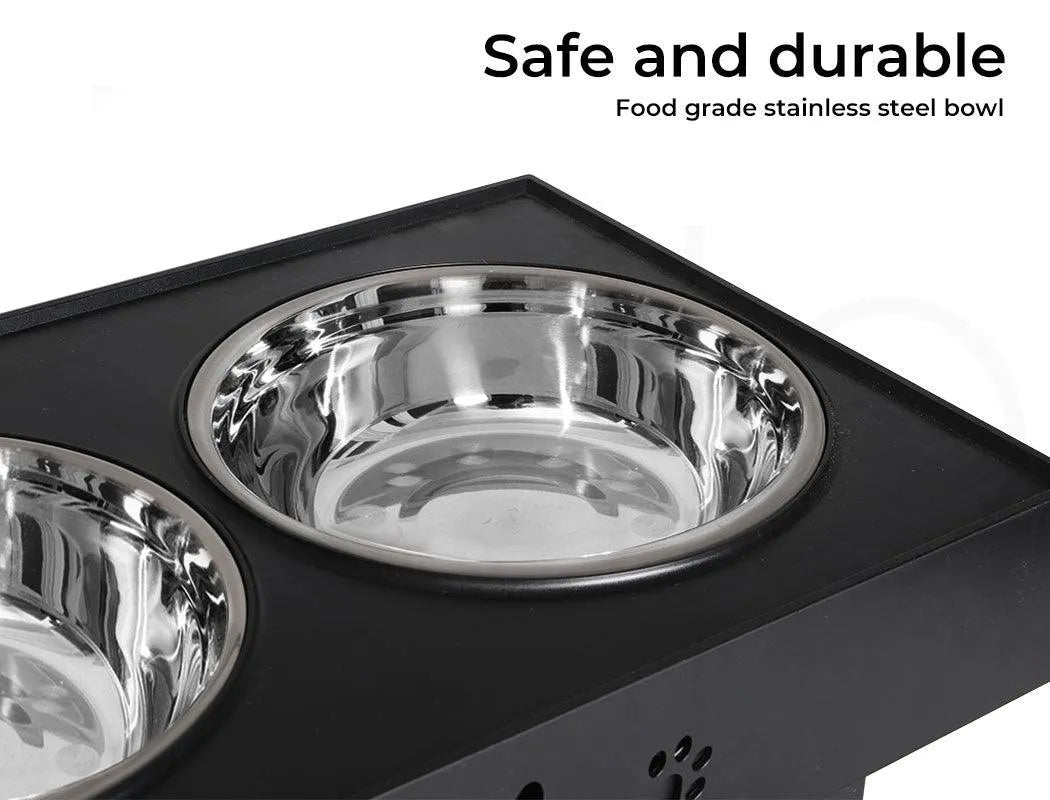 Elevated Pet Feeder Food Water Double Bowl