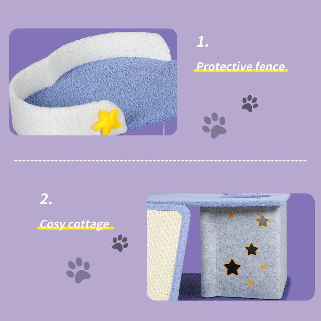 Cat Tree Post Scratching Multi-Level - Blue