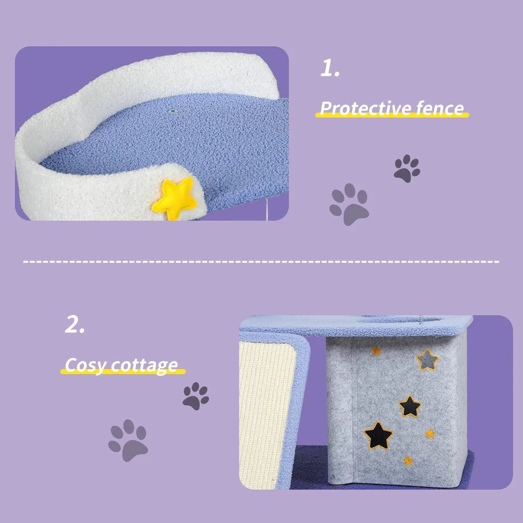 Cat Tree Post Scratching Multi-Level - Blue