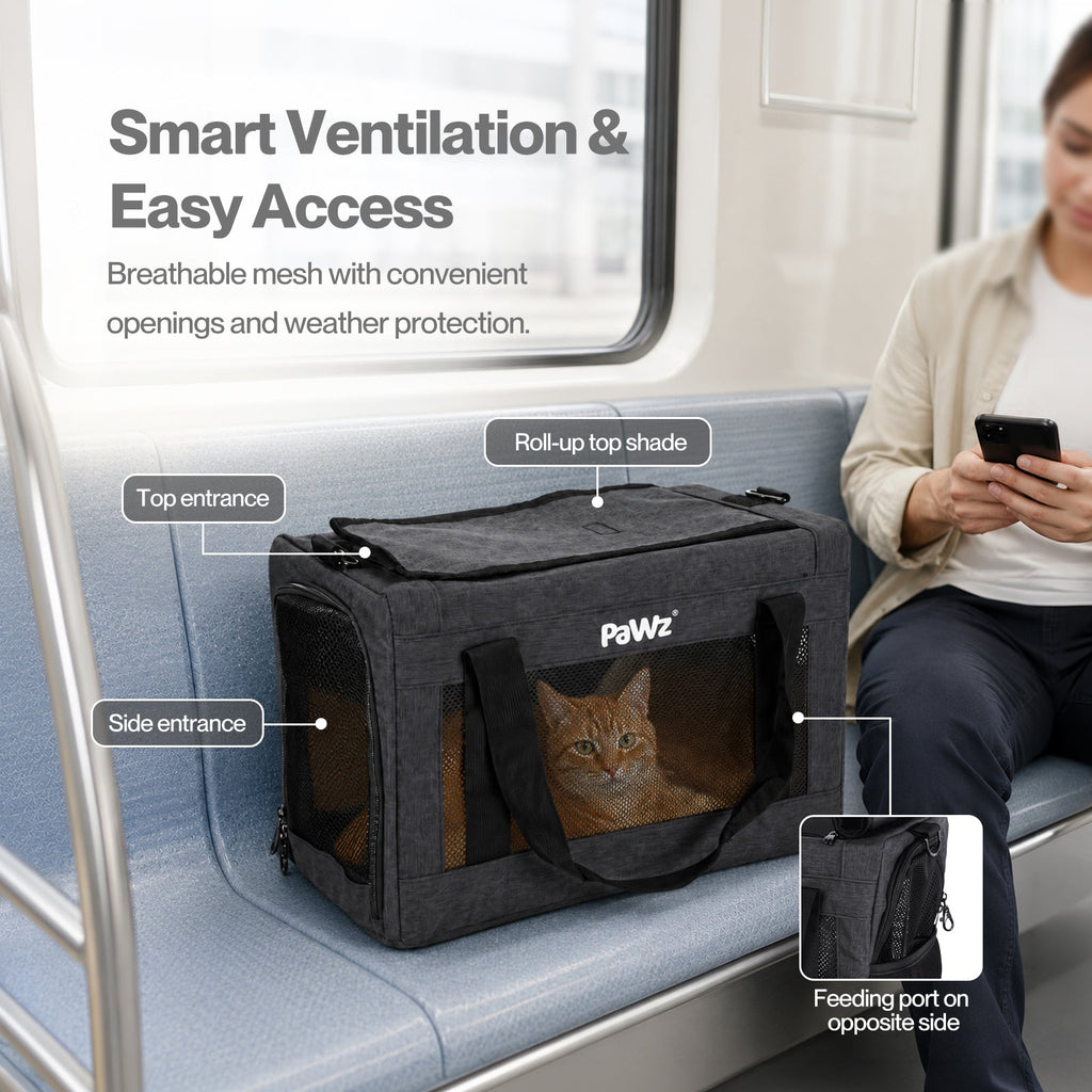 Cat Carrier Airline Approved 5mm Frame Mesh Windows  Oxford
