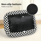 Dog Bed Calming Pet Checkered Plush Bed Soft Washable Bed Non-Slip