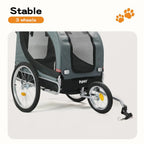 Pet Stroller Bike Trailer Stroller Foldable Pet Trailer 3-IN-1 Outdoor With Sunroof