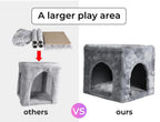Cat Scratching Post Tower House Grey 141cm