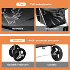 Pet Stroller 2-Tier Pram Dog Cat Carrier Foldable Large 4 Wheels Shopping