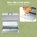 Automatic Chicken Feeder Auto Treadle 10kg Food Dispenser Galvanized Steel