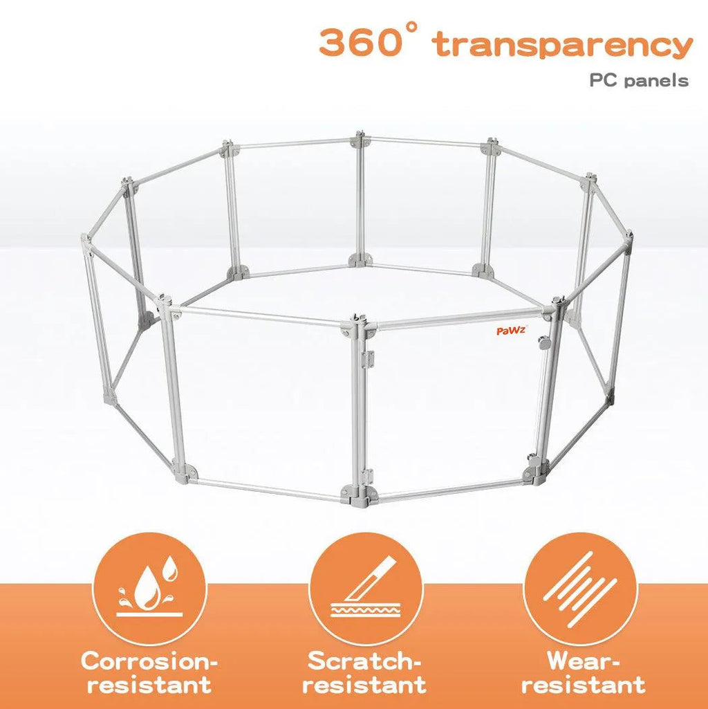 Pet Playpen Transparent Acrylic Clear Folding Dog Fence Kennel