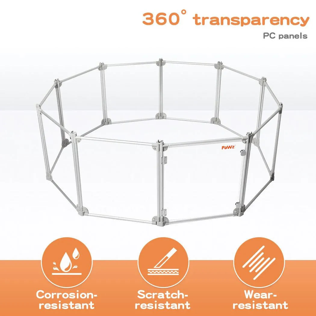 Pet Playpen Transparent Acrylic Clear Folding Dog Fence Kennel