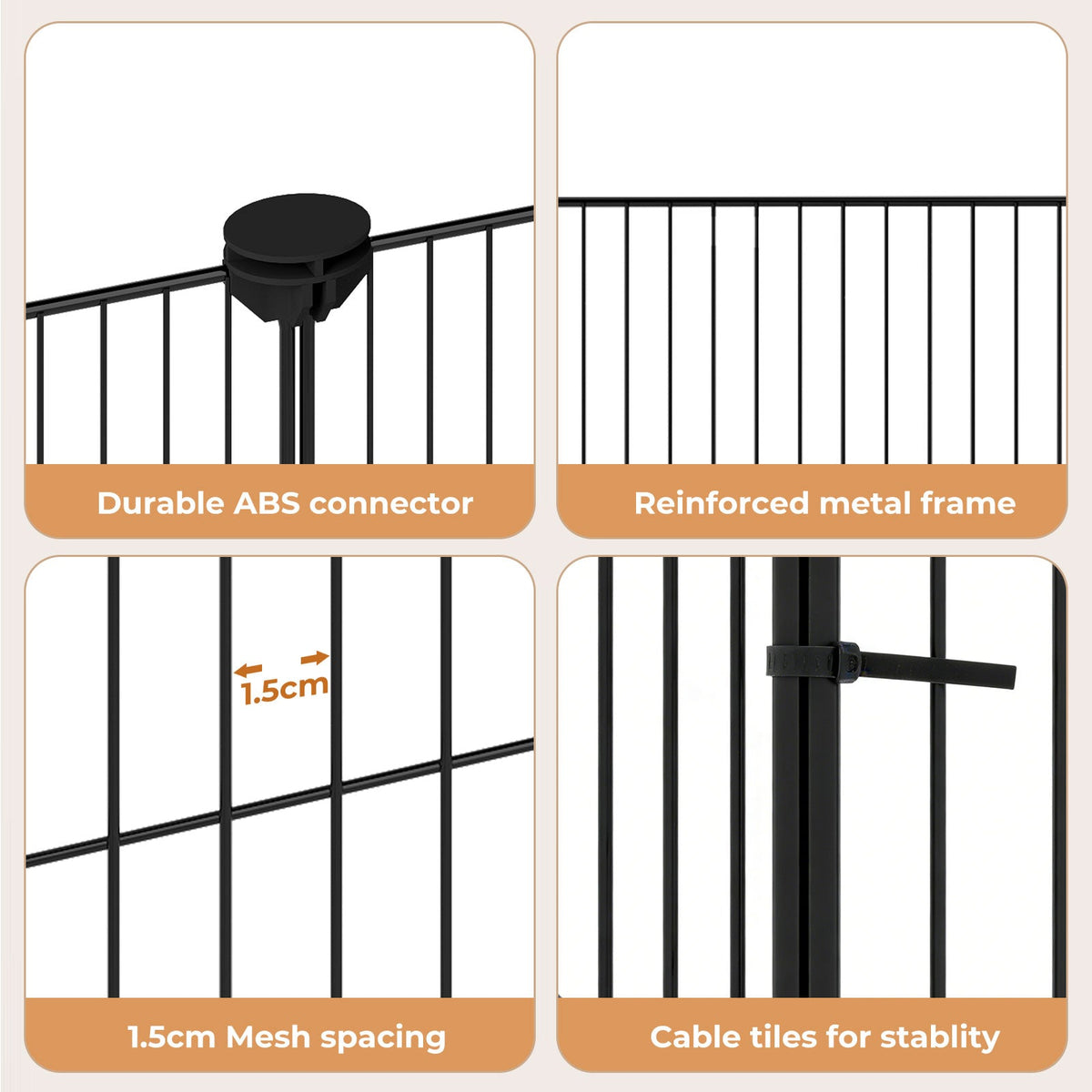 Pet DIY Playpen 16 Panels Guinea Pig Small Animals Cage Exercise Fence Mat