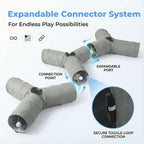 3 Way Cat Tunnel Toy Interactive Foldable Tube Indoor Pet 2 Hanging Balls