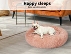 Pet Bed Cat Dog Donut Nest Calming Kennel Cave Deep Sleeping Pink XXL