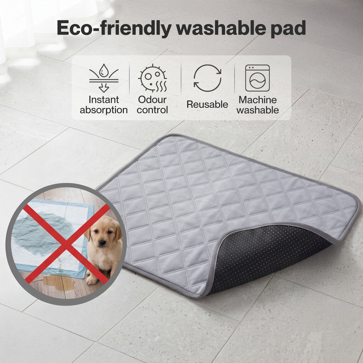 Dog Potty Tray with Grass Mat Washable Puppy Portable Training Toilet