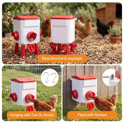 Auto Chicken Feeder and Waterer Set 12kg 11L Gravity Food Water Dispenser