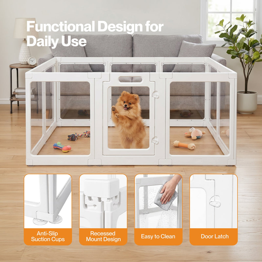 Dog Playpen 60cm Height Acrylic Clear Foldable DIY Dog Pen Indoor Use