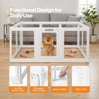 Dog Playpen 60cm Height Acrylic Clear Foldable DIY Dog Pen Indoor Use