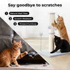 Cat Scratcher Tower Scratching Post Natural Sisal Kitten 3 Ball Toys 51cm