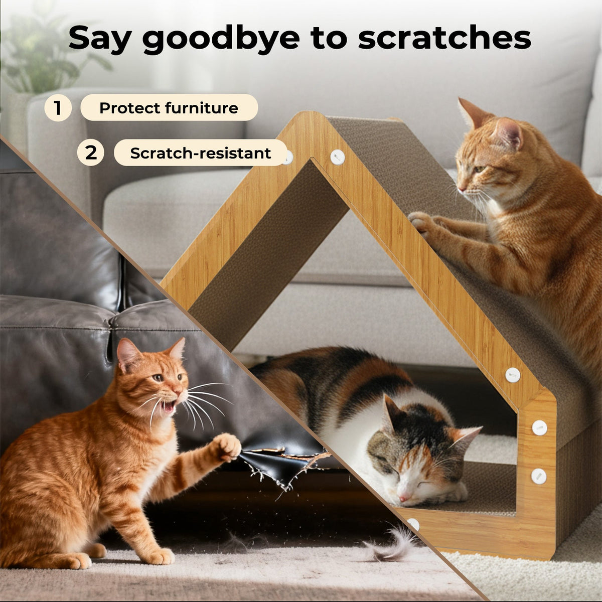 Cat Scratcher Board Bed Scratching Cardboard House Condo Toy Pad Recyclable