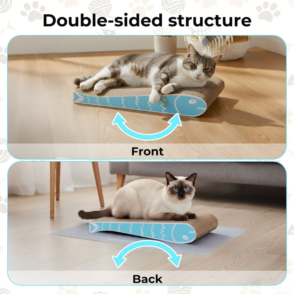 2X Cat Scratcher Board Bed Double-Sided Stackable Scratching Cardboard Toy