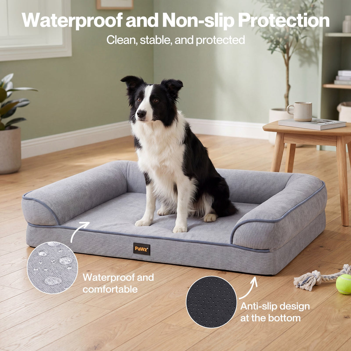 Cooling Orthopedic Dog Bed Waterproof Lining Washable Memory Foam Pet Bed