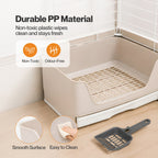 Rabbit Litter Tray Drawer Box Easy-Clean Secure for Indoor Cage Use Brown