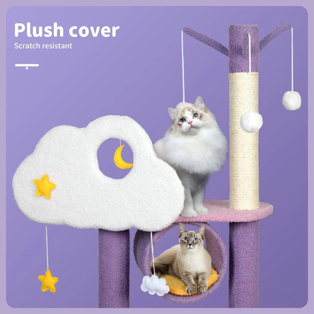 Cat Tree Condo Scratching Post Multi-Level - Purple