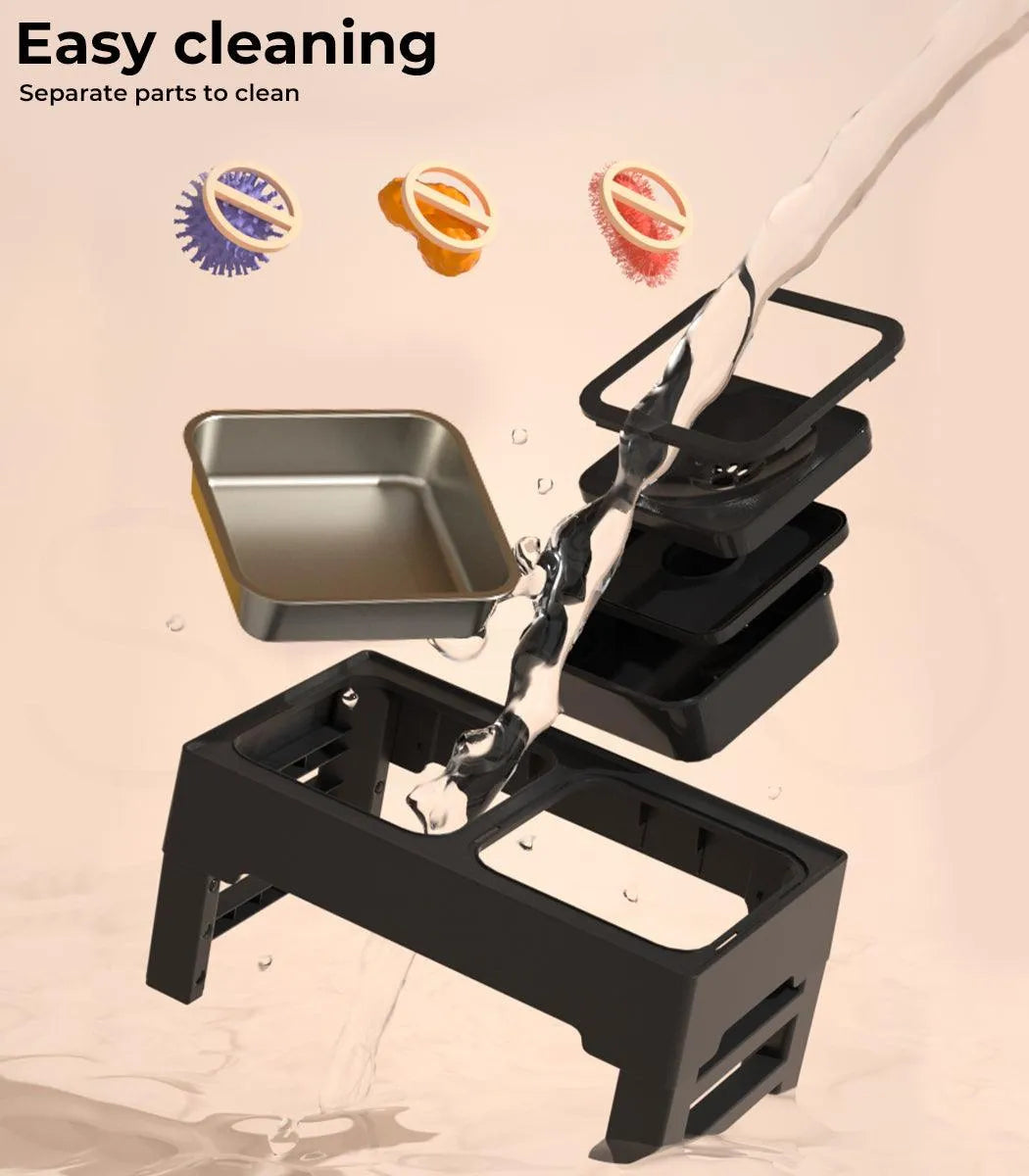 Elevated Pet Feeder with Steel Non-Slip Bowl