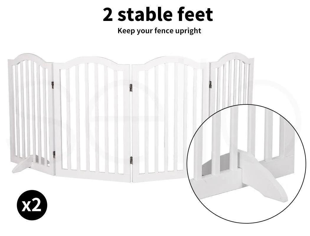 Freestanding Wooden Pet Gate Door 3/4 Panels