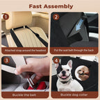 Pet Car Seat Booster Belt Pet Portable Travel Bed Easy Clean Washable Black