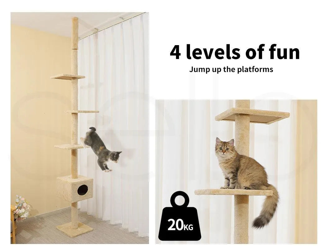 Cat Scratching Post Tree Beige