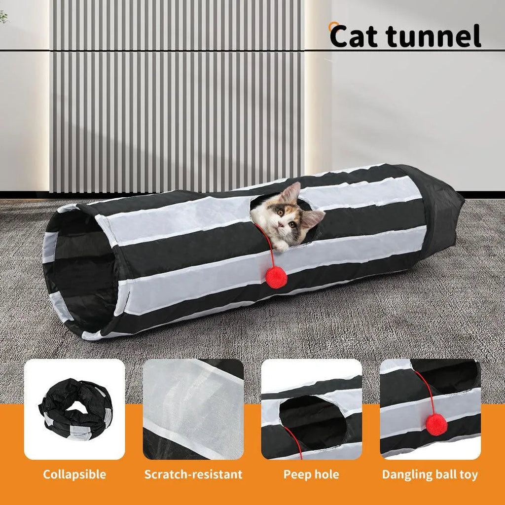 Cat Toys Set Interactive Teaser Scratching Board Tunnel 5 styles