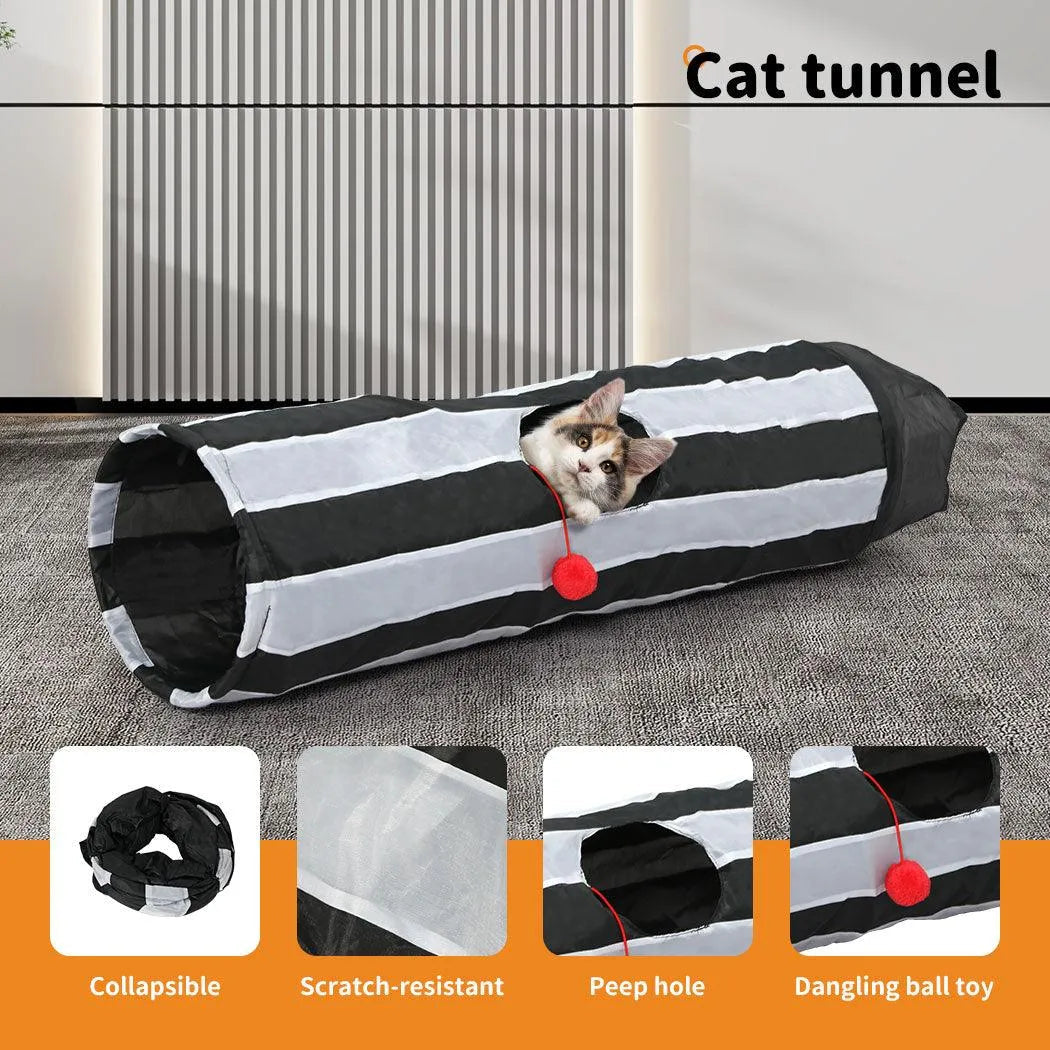 Cat Toys Set Interactive Teaser Scratching Board Tunnel 5 styles