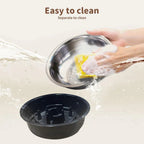 Adjustable Height Pet Feeder Elevated Dual Raised Bowl