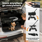 Pet Stroller 3 in1Dog Cat Pram Carrier Foldable Pushchair Outdoor 4 Wheels