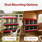 Chicken Hen Coop Hutch 6 Hole Double Layer Roll Away Lay Egg Nesting Box