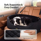 Pawz Dog Car Seat  Pet Car Seat  Elevated 10cm  Plush Oxford Black