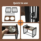 Adjustable Height Pet Feeder Elevated Dual Raised Bowl