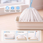 Cat Litter Bags 45 x 50cm 10kg 2Rolls 40ct Drawstring HDPE White Blue