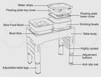 Raised Pet Feeder with No-Spill Slow Feeder Bowl