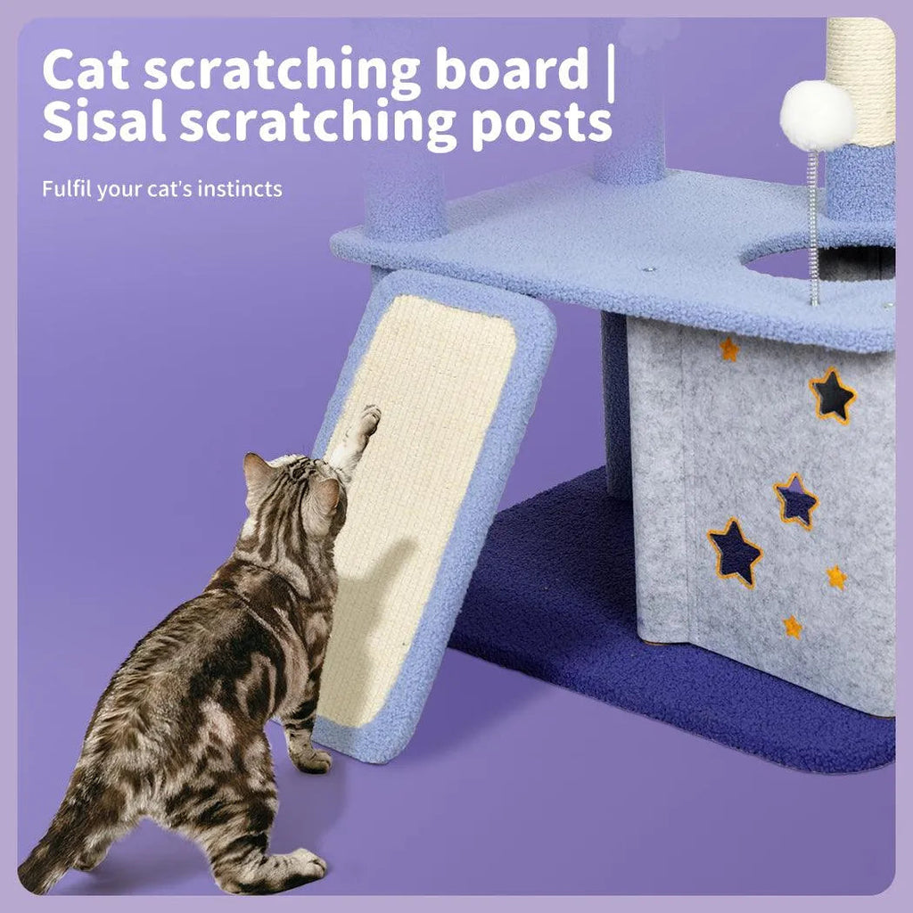 Cat Tree Post Scratching Multi-Level - Blue