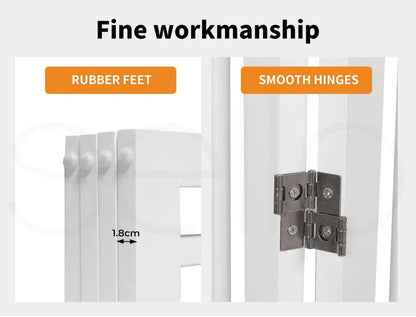Freestanding Wooden Pet Gate Door 3/4 Panels