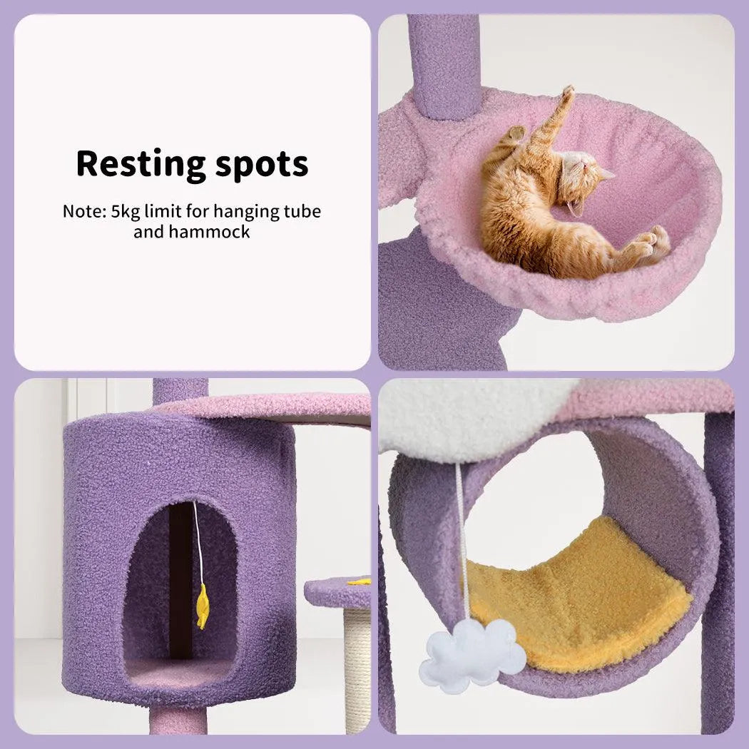 Cat Tree Condo Scratching Post Multi-Level - Purple