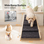 Dog Ramp Adjustable Foldable 4 Heights Non Slip for Small pets Natural