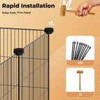 Pet Playpen Small Animals Guinea Pig Cage DIY  Exercise Fence 24 Panels Mat
